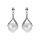 Boucles d'oreille tige forme goutte en argent platin perle de culture d'eau douce avec oxydes blancs sertis