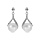 Boucles d'oreille tige forme goutte en argent platin perle de culture d'eau douce avec oxydes blancs sertis