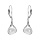 Boucles d'oreille forme goutte argent platin perle de culture d'eau douce avec oxydes blancs sertis, fermoir dormeuse