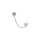 Boucles d'oreille en argent rhodi chanette oxyde blanc serti clos 4mm et etoile avec oxyde blanc serti