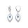 Boucles d'oreille en argent rhodi navette et oxyde bleu fonc pendant, fermoir dormeuse