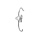 Boucles d'oreille unitaire tige en argent rhodi un oxyde blanc serti  aspect piercing 2et 3me trou