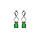 Boucles d'oreille en argent rhodi motif infini avec Emeraude vritable et Topazes blanches et fermoir poussette