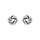 Boucles d'oreille tige en argent rhodi motif  noeud  d'amour 6mm