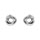 Boucles d'oreille tige en argent rhodi motif entrelac 7mm