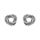 Boucles d'oreille tige en argent rhodi cercles entrelacs - 10mm