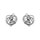 Boucles d'oreille tige en argent rhodié multi rangs entremelés 10mm Boucles d'oreille tige en argent rhodié multi rangs entremelés 10mm