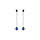 Boucles d'oreille tige en argent rhodi pendant goutte d'oxyde bleu fonc entour d' oxydes blancs
