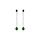Boucles d'oreille tige en argent rhodi pendant goutte d'oxyde vert centour d'oxydes blancs