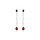 Boucles d'oreille tige en argent rhodi pendant goutte d'oxyde rouge entour d'oxydes blancs