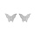 Boucles d'oreille en argent rhodi papillon pav d'oxydes blancs sertis et fermoir poussette