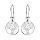 Boucles d'oreille en argent rhodi arbre de vie granit 15mm suspendu et fermoir crochet