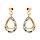 Boucles d'oreille tige en argent rhodi forme goutte avec oxydes bleus et blancs sertis