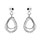Boucles d'oreille tige en argent rhodi forme goutte pare d'oxydes blancs sertis
