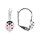 Boucles d'oreille en argent rhodi motif coccinelle rsine rose - fermoir dormeuse
