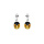 Boucles d'oreille pour enfant en argent rhodi coccinelle jaune suspendue et fermoir poussette