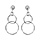 Boucles d'oreilles pendantes en argent rhodi 2 anneaux suspendus et fermoir poussette