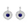 Boucles d'oreille en argent rhodi grosse pastille ethnique suspendue avec pierre Lapis Lazuli vritable et fermoir poussette