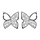 Boucles d'oreilles en argent rhodi papillon avec ailes paves d'oxydes blancs sertis  et fermoir poussette