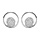 Boucles d'oreilles en argent rhodi anneau avec rond pav d'oxydes blancs sertis et fermoir poussette