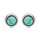 Boucles d'oreille en argent rhodi pierre Amazonite vritable contour perl et fermoir poussette