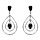 Boucles d'oreilles pendantes en argent rhodi gouttes suspendues avec oxydes noirs et fermoir poussette