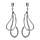 Boucles d'oreilles pendantes en argent rhodi gouttes suspendues stylises avec oxydes blancs sertis et fermoir poussette