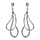 Boucles d'oreilles pendantes en argent rhodi gouttes suspendues stylises avec oxydes blancs sertis et fermoir poussette