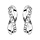 Boucles d'oreilles demi-croles en argent rhodi infini avec 1 partie d'oxydes blancs sertis et fermoir poussette