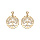 Boucles d'oreille tige en argent et dorure jaune, motif arbre de vie