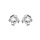 Boucles d'oreille en argent rhodié oxyde blanc 6mm 8 griffes et fermoir poussette