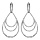 Boucles d'oreilles pendantes en argent rhodi barrette avec 3 gouttes de taille diffrente en fil et fermoir poussette