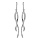 Boucles d'oreilles pendantes en argent rhodi vague avec oxydes blancs sertis et fermoir poussette
