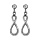 Boucles d'oreilles pendantes en argent rhodi infini suspendu et oxydes blancs sertis et fermoir poussette