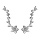 Boucles d'oreilles ear cuff en argent rhodi fleur et tige en oxydes blancs sertis