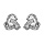 Boucles d'oreilles tige en argent rhodi  noeud d'amour orn d'oxydes blancs sertis