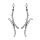Boucles d'oreilles pendantes en argent rhodi 2 courbes colles dont 1 lisse et l'autre orne d'oxydes blancs fermoir poussette