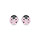 Boucles d'oreille tige en argent rhodi puce coccinelle rose