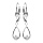 Boucles d'oreilles pendantes en argent rhodi goutte suspendue orne d'oxydes blancs sertis fermoir poussette