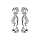 Boucles d'oreilles en argent rhodi 1 torsade avec brin lisse et rail d'oxydes blancs sertis et fermoir poussette