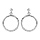 Boucles d'oreilles pendantes en argent rhodi anneau suspendu orn d'oxydes blancs sertis en bas fermoir poussette