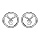 Boucles d'oreilles en argent rhodi cercle 1 oxyde blanc serti pendant et fermoir poussette