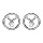 Boucles d'oreilles en argent rhodié cercle 1 oxyde blanc serti pendant et fermoir poussette