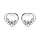 Boucles d'oreilles en argent rhodi coeur 7 oxydes blancs sertis fermoir poussette