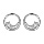 Boucles d'oreilles en argent rhodi cercle oxydes blancs sertis et fermoir poussette