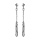 Boucles d'oreille en argent rhodi chanette avec motif rectangle et fermoir poussette