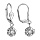 Boucles d'oreilles en argent rhodi dormeuse fleur oxyde blanc serti