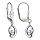 Boucles d'oreilles en argent rhodi forme goutte suspendue avec oxyde blanc serti et fermoir dormeuse