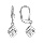 Boucles d'oreilles en argent rhodi dormeuse carr oxyde blanc serti