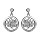 Boucles d'oreille pendantes en argent rhodi arbre de vie suspendu et oxydes blancs et fermoir poussette